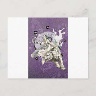 Carte Postale L'esprit chinois du tigre avec l'élément chinois