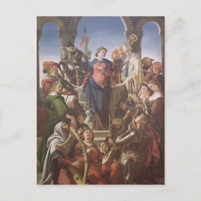 Carte Postale L'esprit de chevalerie, vers 1845 (Devant)