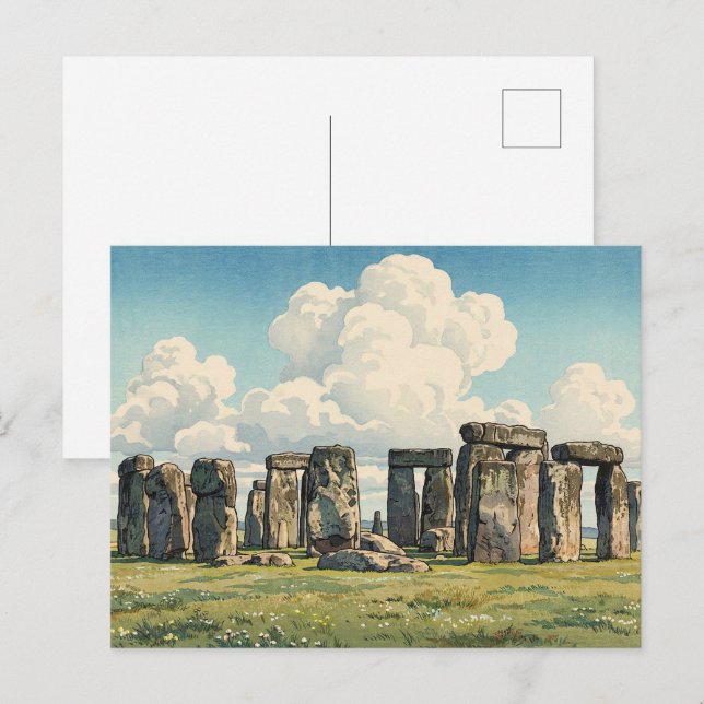 Carte Postale L'estampe japonaise de Stonehenge (Devant / Derrière)
