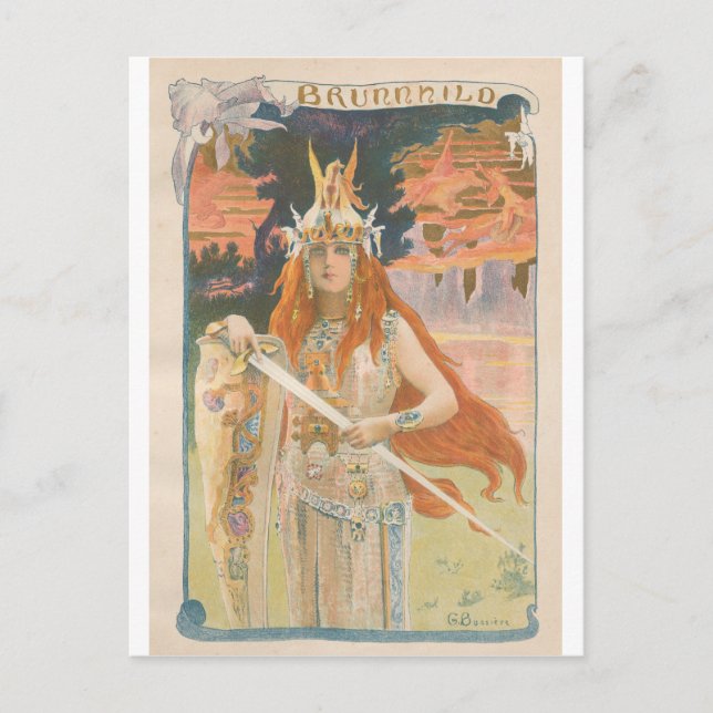 Carte Postale L'Estampe Moderne : Brunnhild, Gaston Bussiere (Devant)