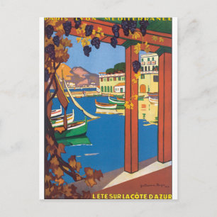 Carte Postale L'Ete Sur La Côte D'Azur Poster Vintage voyage