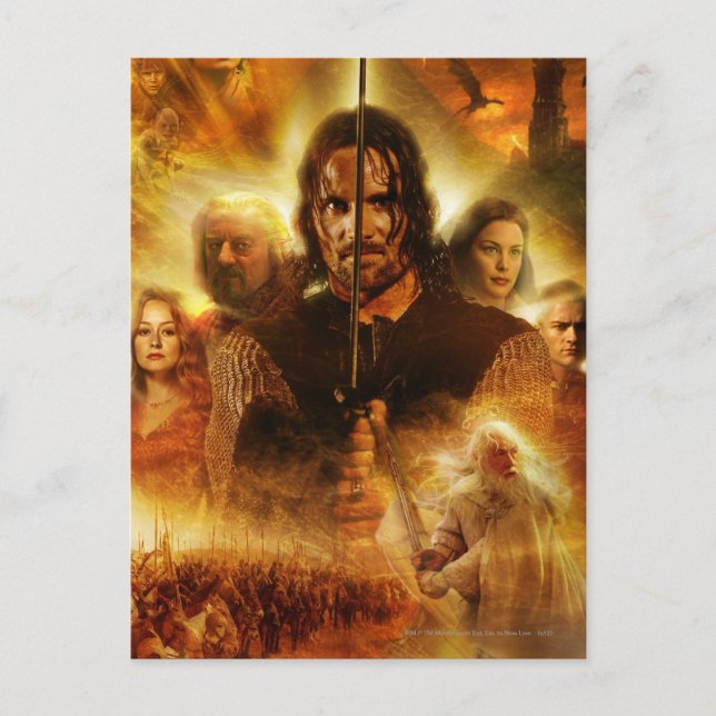 Carte Postale L'ÉTERNEL DES ANNEAUX : ROTK Aragorn Poster du fil (Devant)