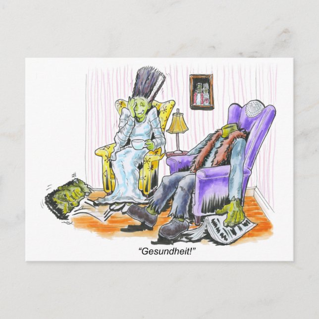 Carte Postale L'éternuement de Frankenstein (Devant)