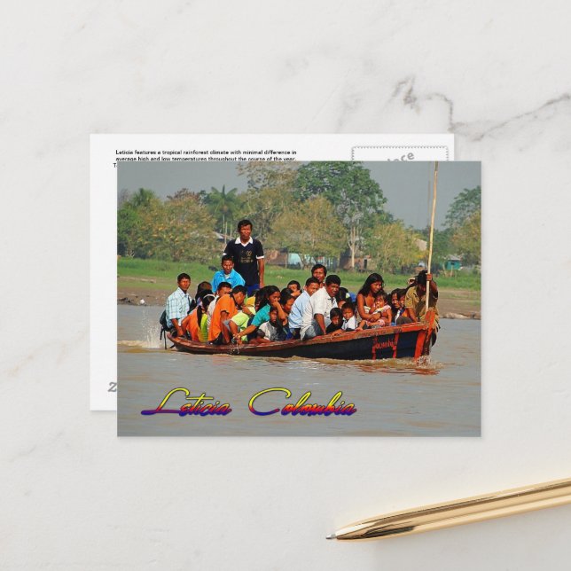 Carte postale Leticia Colombia (Devant/Arrière en situation)