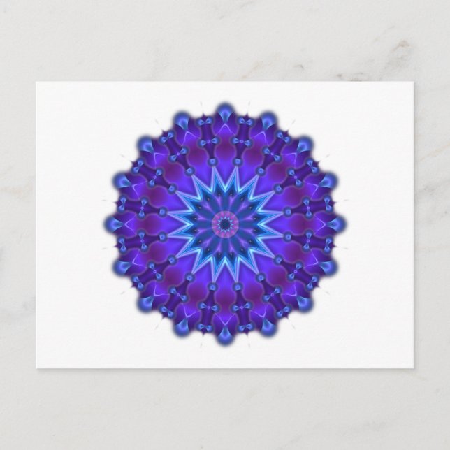 Carte Postale L'étoile Mandala en bleu (Devant)