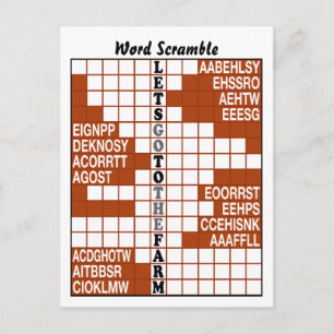 Carte Postale Let's Go to Farm Word Scramble