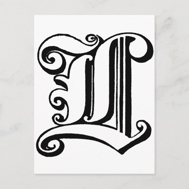 Carte Postale Letter L monogram (Devant)