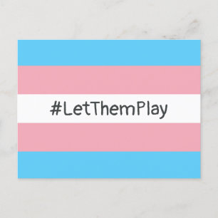 Carte Postale #Let'ThemPlay Drapeau Transgenre Athlètes