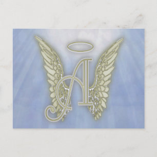 Carte Postale Lettre A Ange Monogramme