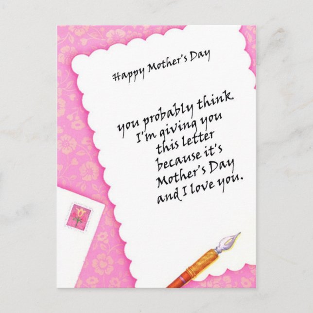 Carte Postale Lettre à ma maman (Devant)