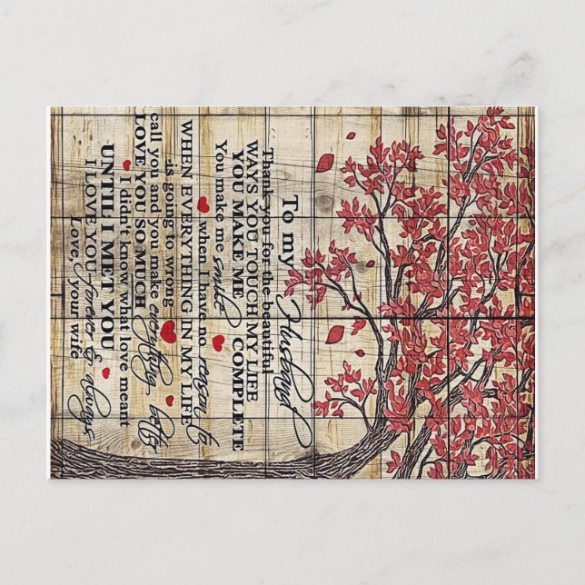 Carte Postale Lettre à mon mari, cadeau de nouvelle maison (Devant)