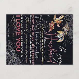 Carte Postale Lettre à mon mari Meilleure Fête des pères prése