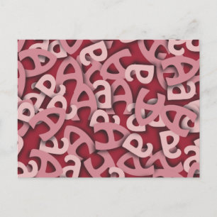 Carte Postale Lettre A rose