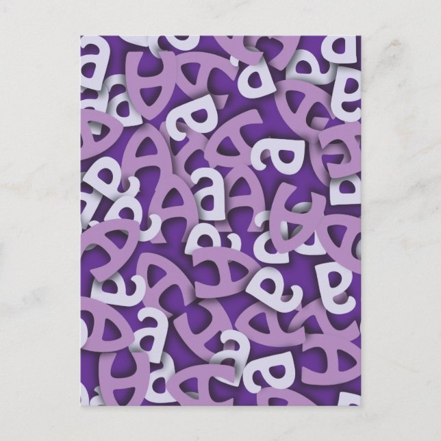Carte Postale Lettre A violet (Devant)