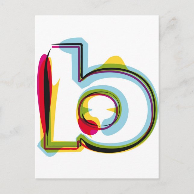 Carte Postale Lettre Abstraite et colorée b (Devant)