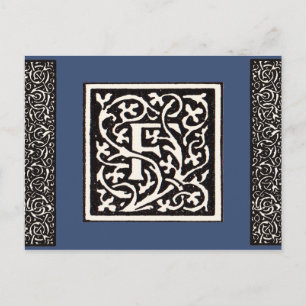 Carte Postale Lettre Art Nouveau F Monogramme Vintage