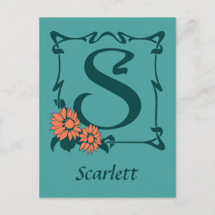 Carte Postale Lettre Art nouveau S
