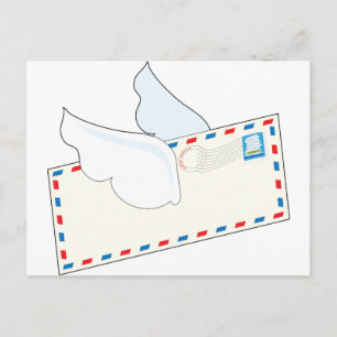 Carte Postale Lettre avec ailes
