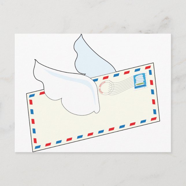Carte Postale Lettre avec ailes (Devant)