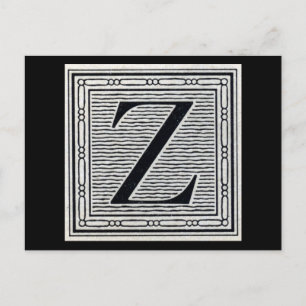 Carte Postale Lettre bloc "Z" Bois coupé en bois
