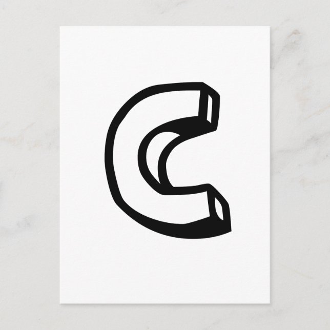Carte Postale Lettre C (Devant)