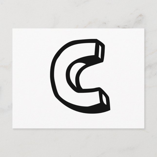 Carte Postale Lettre C (Devant)