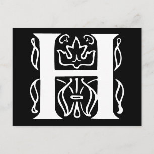 Carte Postale Lettre chic H