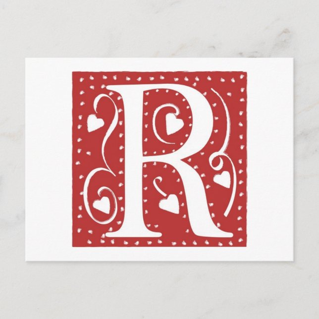 CARTE POSTALE LETTRE COEUR MARIAGE R (Devant)