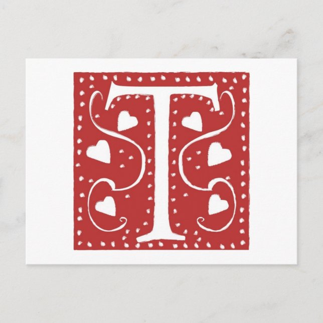 CARTE POSTALE LETTRE COEUR MARIAGE T (Devant)