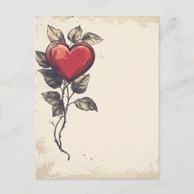 Carte Postale Lettre d'amour vintage  (Devant)