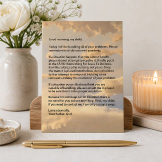 Carte Postale Lettre de Dieu Foi & Encouragement