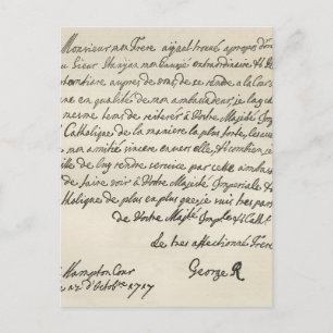 Carte Postale Lettre de George I à Charles VI