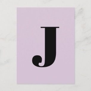 Carte Postale Lettre de l'alphabet Violet minimaliste moderne