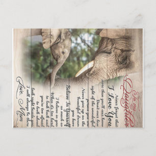 Carte Postale Lettre de Maman à Ma Fille, Cadeau d'anniversaire 