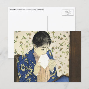 Carte Postale Lettre de Mary Cassatt, Impressionnisme Vintage