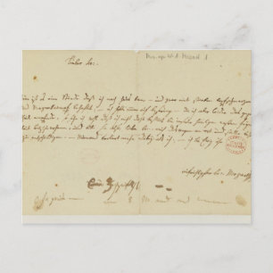 Carte Postale Lettre de Mozart à un franc-maçon, janvier 1786