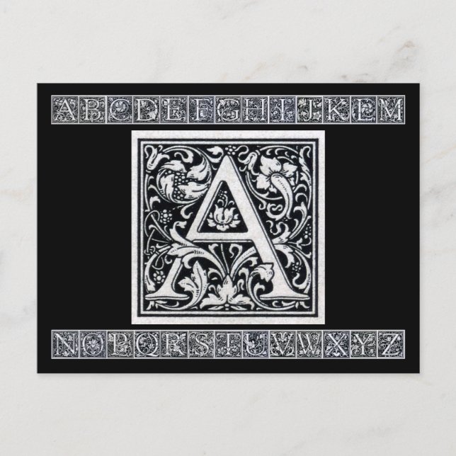 Carte Postale Lettre décorative "A" Bois coupé première (Devant)