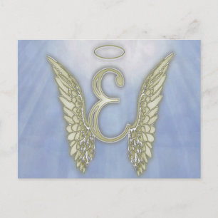 Carte Postale Lettre E Angel Monogramme