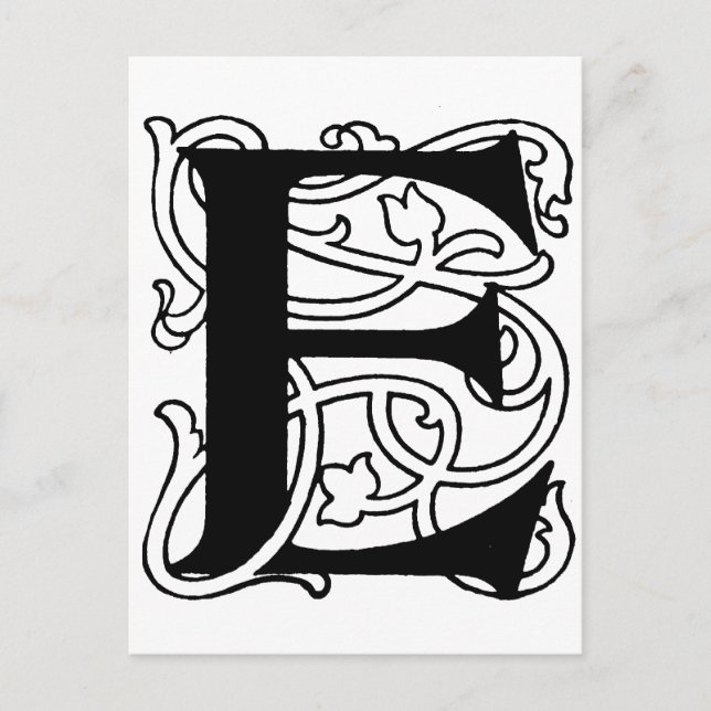 Carte Postale Lettre E Monogramme (Devant)