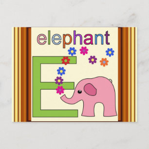 Carte Postale LETTRE Éléphante E