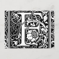 Lettre F Monogramme Médiéval Vintage Initiale