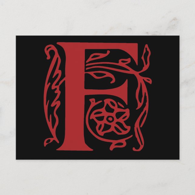 Carte Postale Lettre fantaisie F (Devant)
