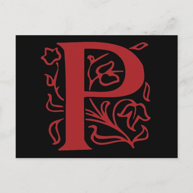 Carte Postale Lettre fantaisie P (Devant)