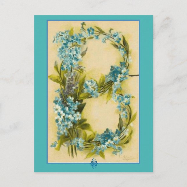 Carte Postale LETTRE Fleur Catherine Klein LETTRE B (Devant)