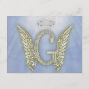 Carte Postale Lettre G Angel Monogramme