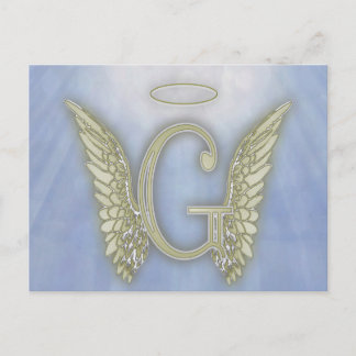 Carte Postale Lettre G Angel Monogramme