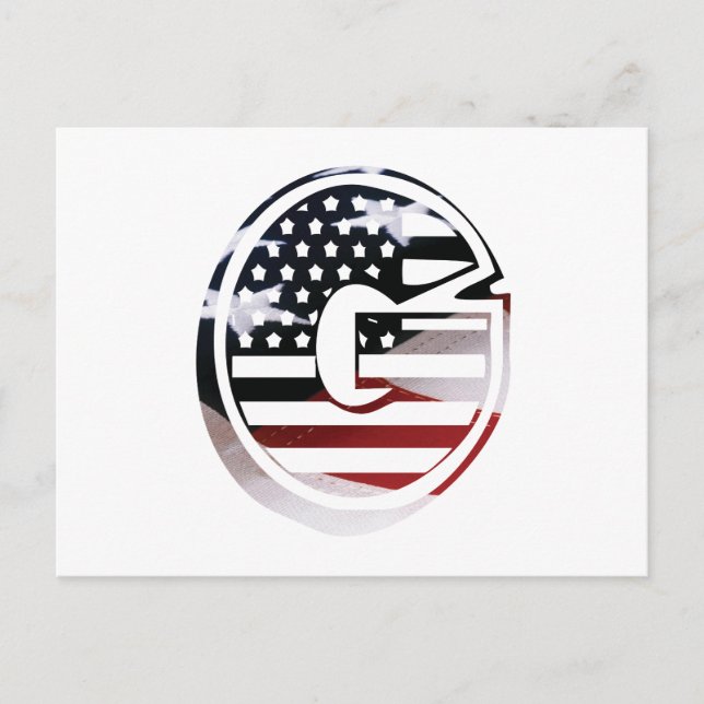 Carte Postale Lettre G Monogramme Initial USA (Devant)