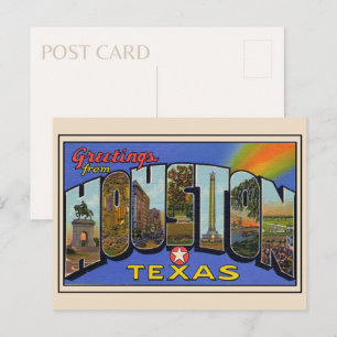 Carte Postale LETTRE GRANDE DE MESSAGES DE Houston, Texas 1936