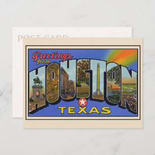 Carte Postale LETTRE GRANDE DE MESSAGES DE Houston, Texas 1936