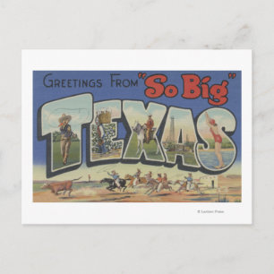Carte Postale LETTRE GRANDE DU Texas Scènes 2